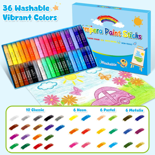 Duchong Tempera paint sticks twist-action for clean, mess-free coloring.