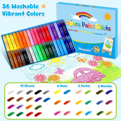 Duchong Tempera paint sticks twist-action for clean, mess-free coloring.