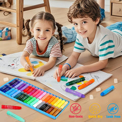 Duchong Tempera paint sticks washable for easy cleanup.