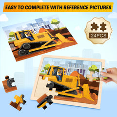 Duchong cement truck puzzle features sturdy wood and precise interlocks for easy assembly.