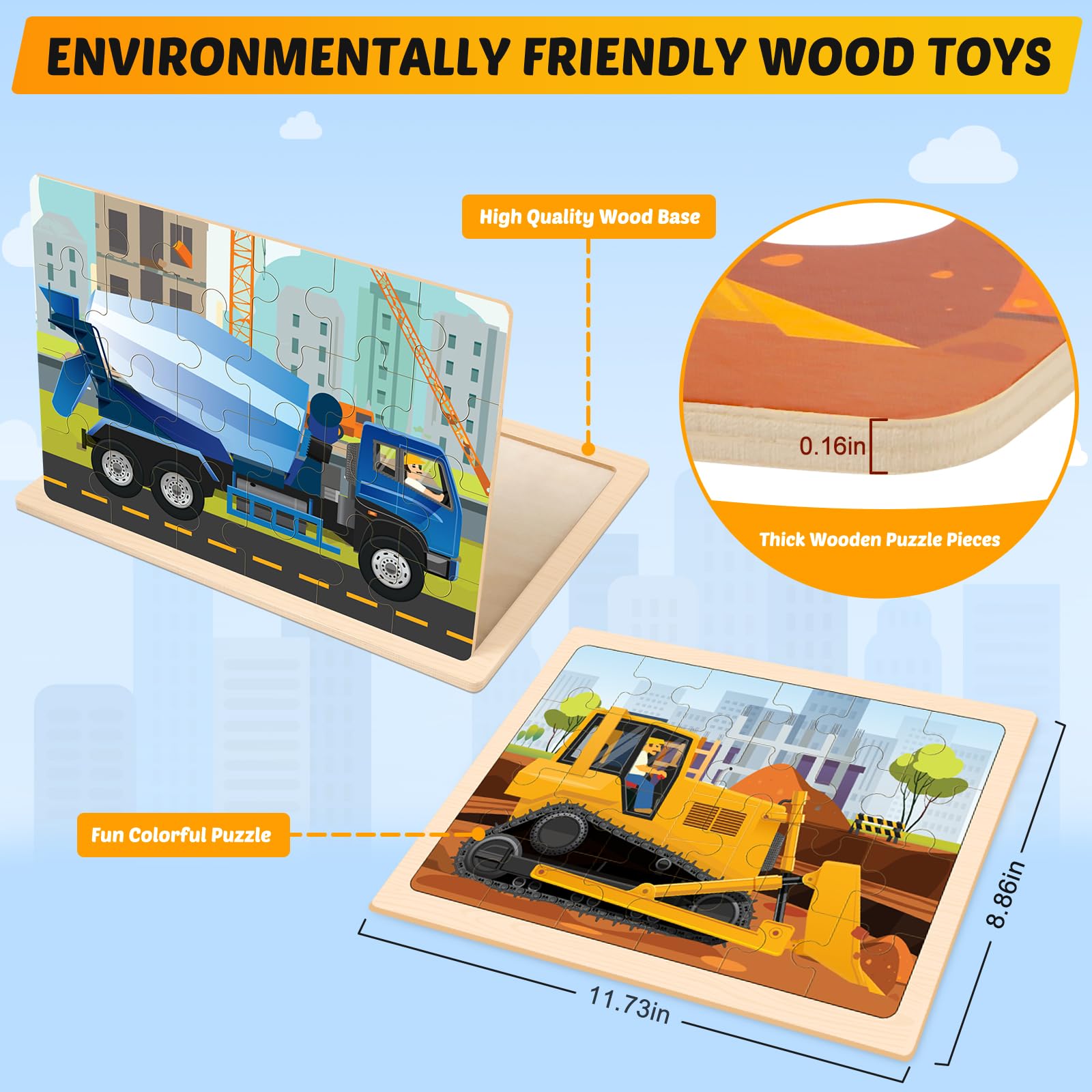 Duchong wooden puzzle storage tray keeps pieces organized for mess-free fun.