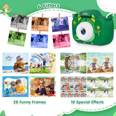 Duckart kids camera 2-4in screen display supports quick framing.