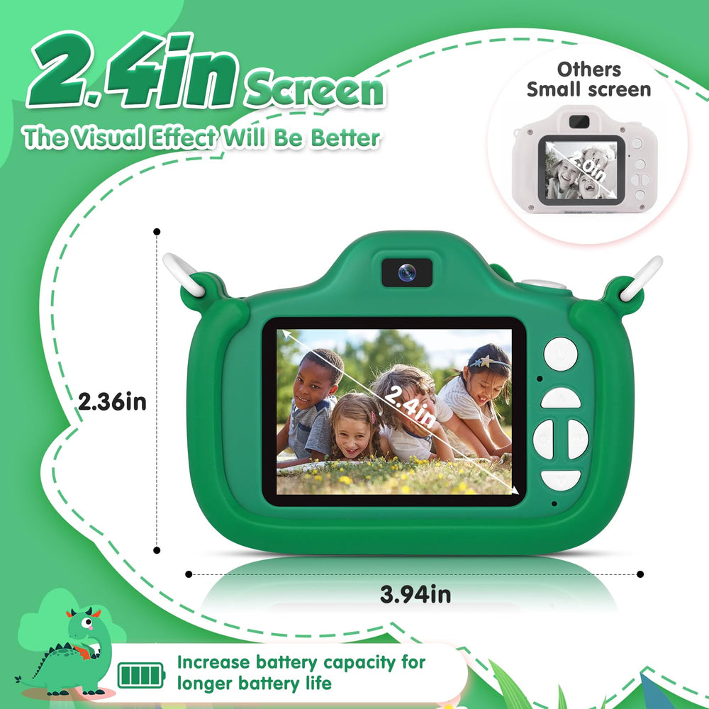 Duckart kids camera back view with simple controls for easy learning.