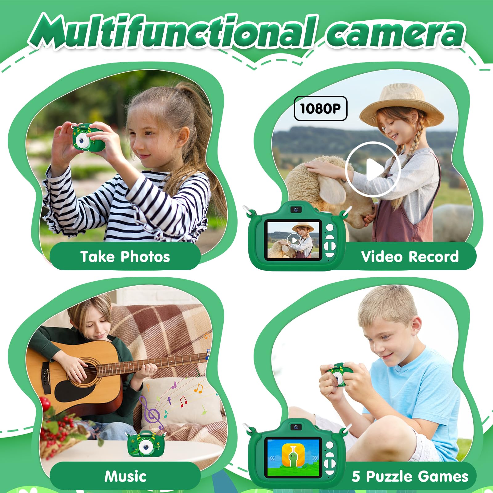 Duckart kids camera shockproof case ensures safe handling.