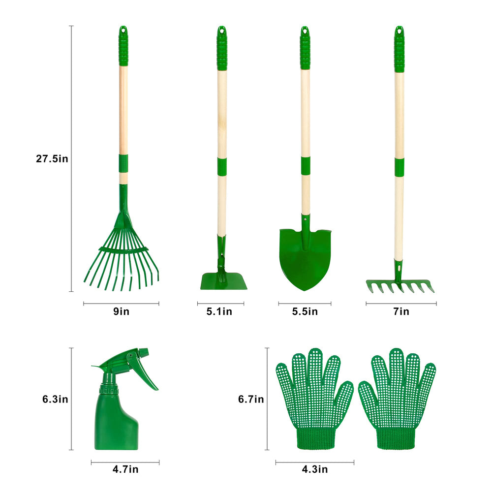 Duckura Kids Garden Tools Set storage with hanging holes for easy organization