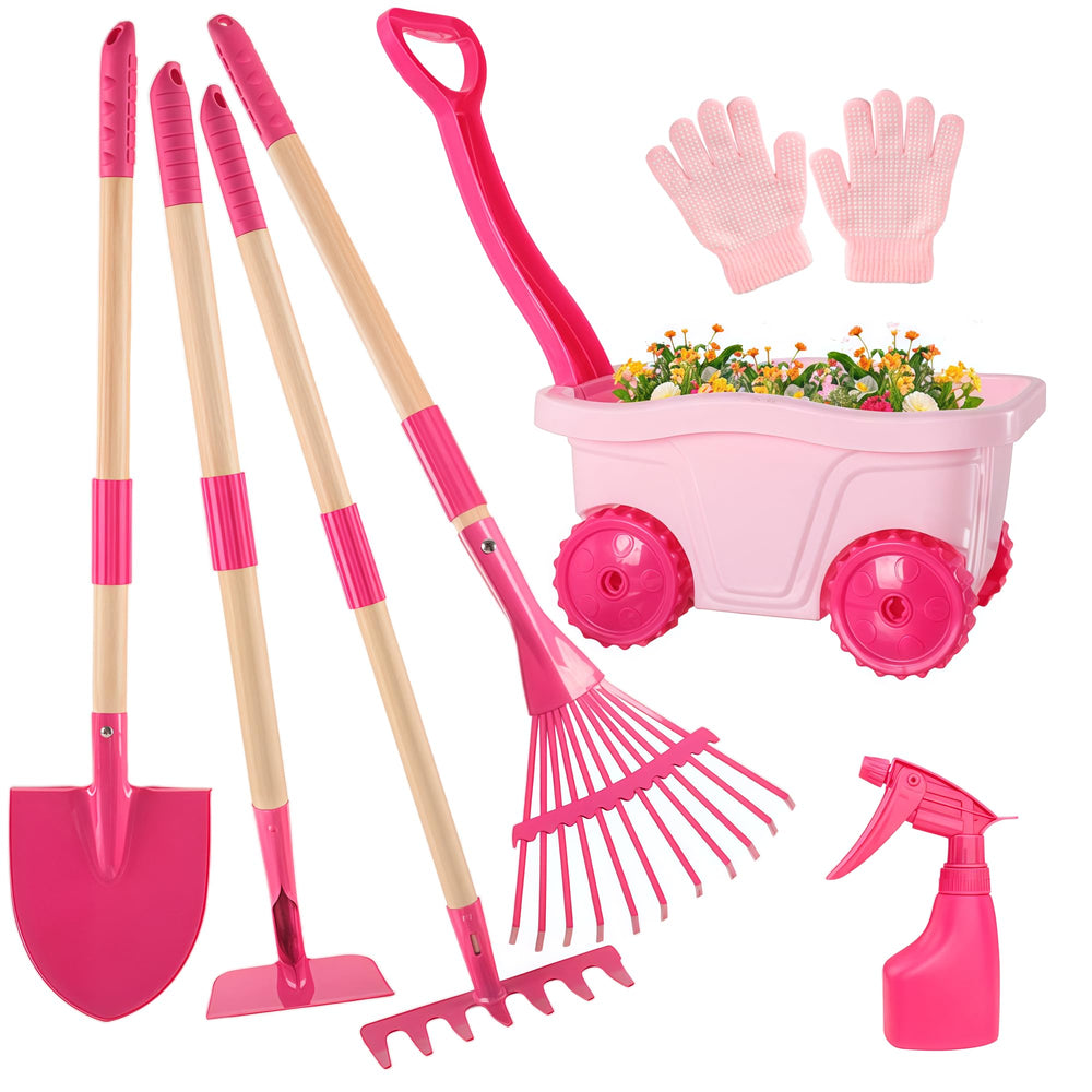 Duckura Kids wheelbarrow showing a sturdy, kid-sized tool for outdoor play.