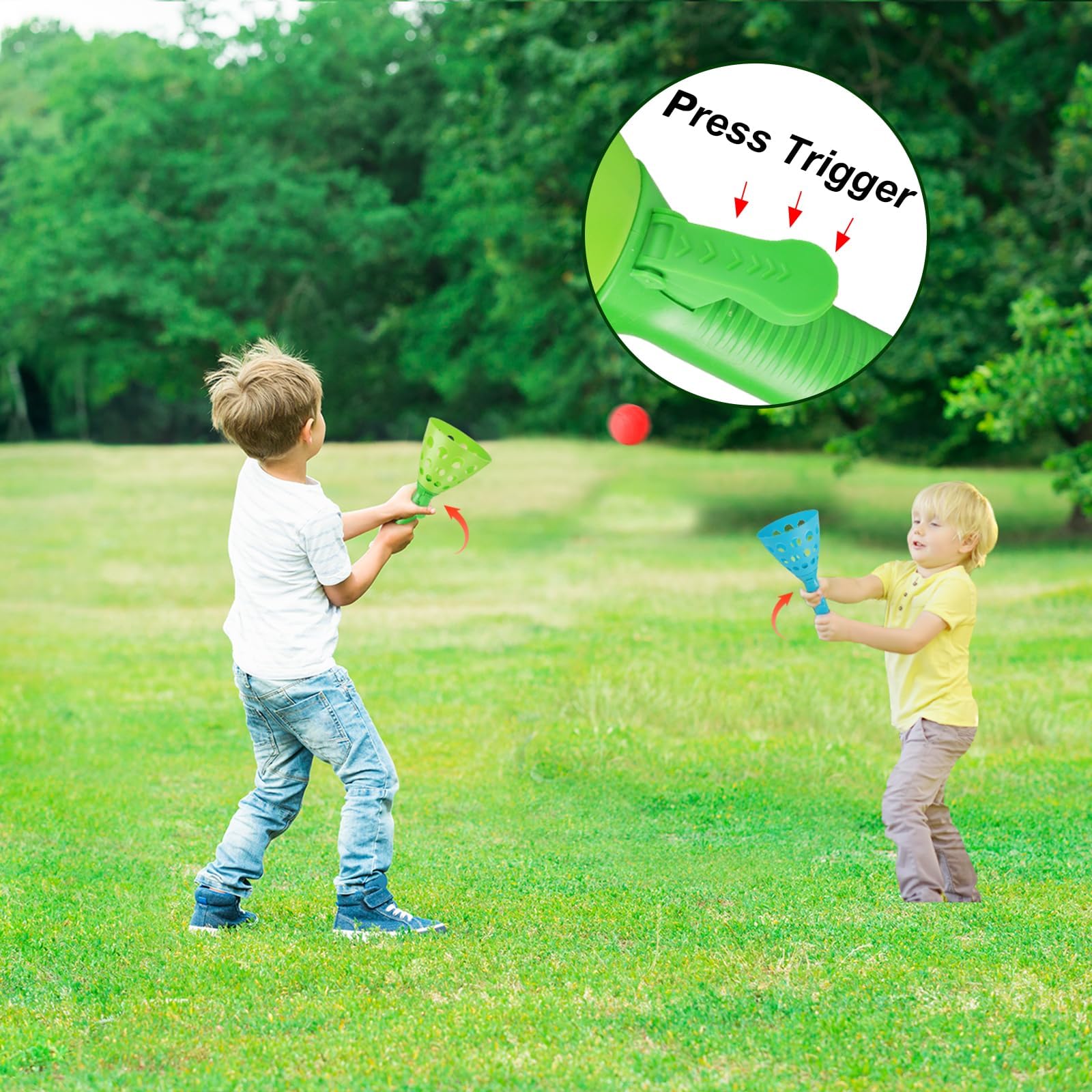 Duckura Pop-Pass-Catch balls included for color-coded games outdoors