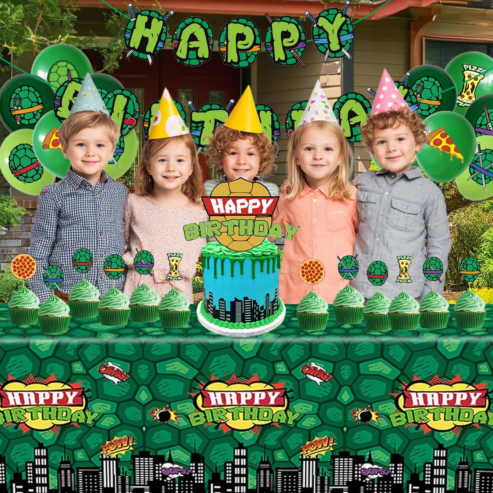 DUCTIAIARY turtle party balloons create a playful festive atmosphere