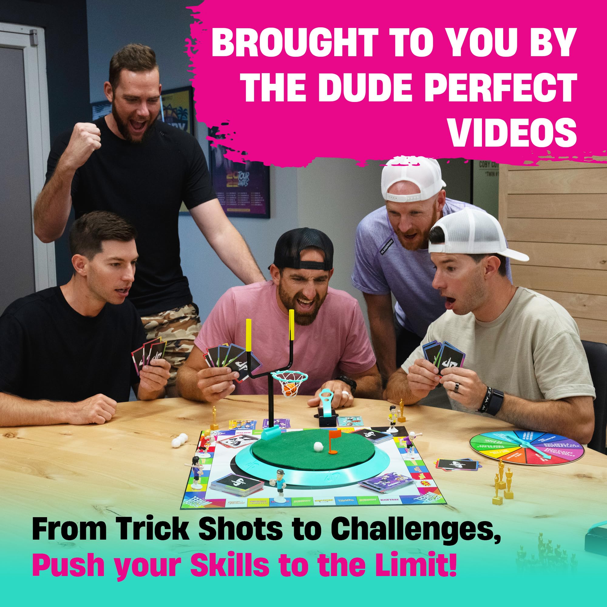 Dude Perfect Board Game footballs set for strategic play moments.
