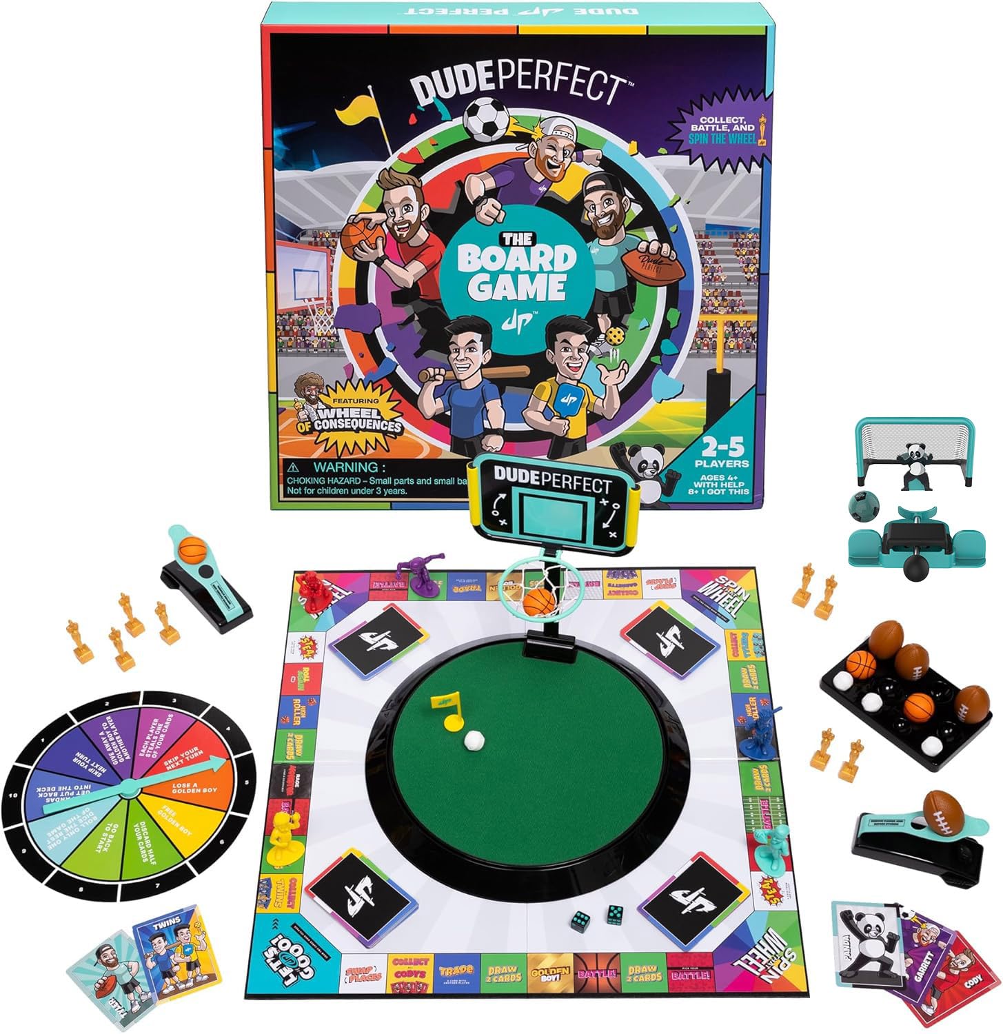 Dude Perfect board game with soccer add-on box hero enhances family game night anticipation