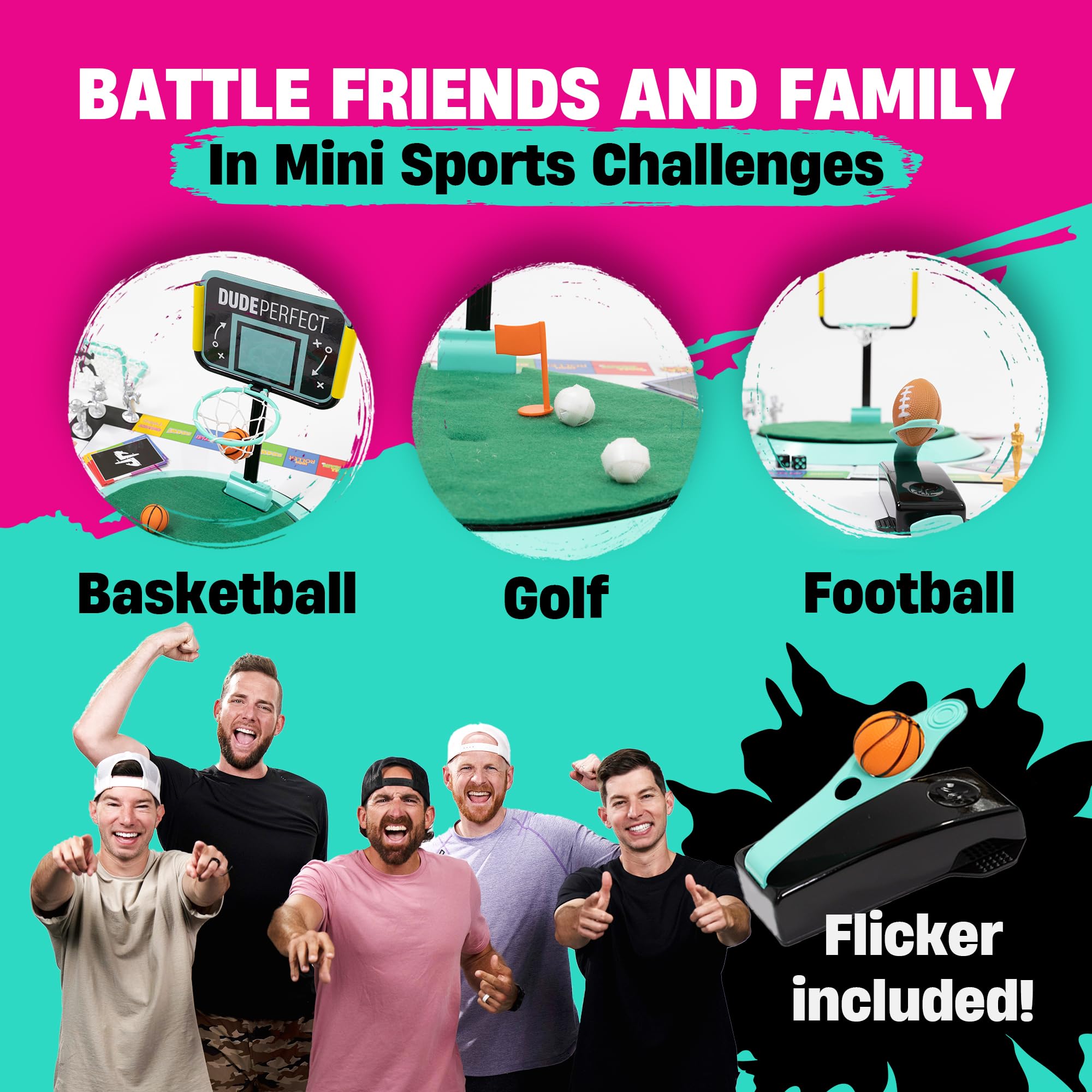 Dude Perfect Board Game spinner in action for decision-making fun.