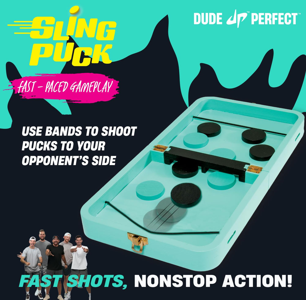 Dude Perfect puck close-up ready for fast-paced family play