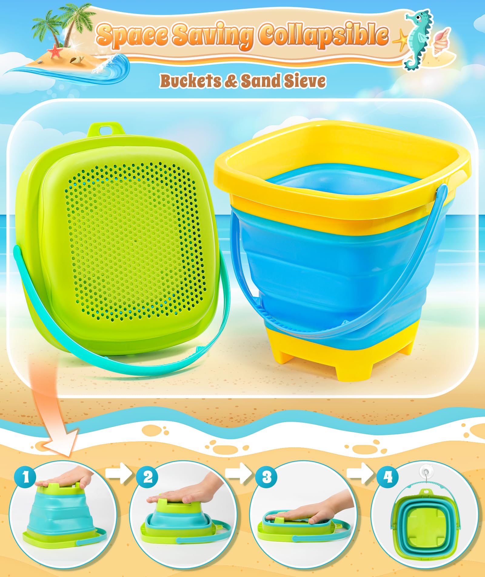 DUDUCOFU detachable shovels for digging and building on sand