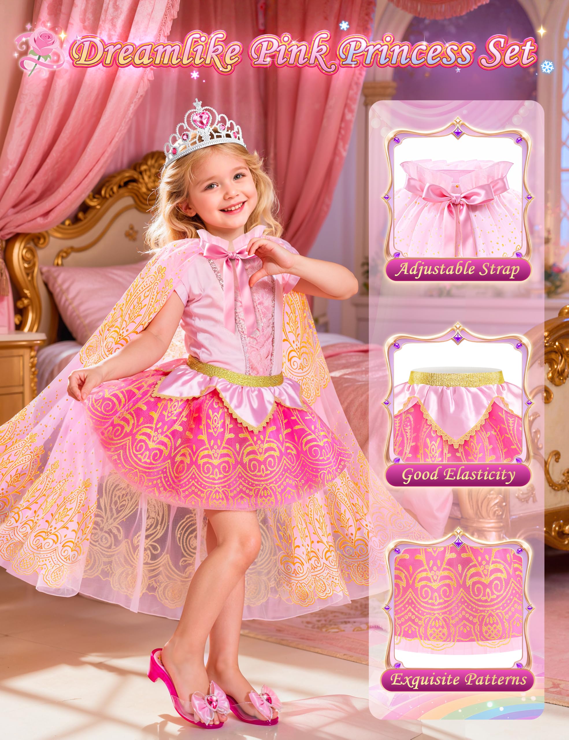 DUDUCOFU glittering crowns and wands for magical pretend moments