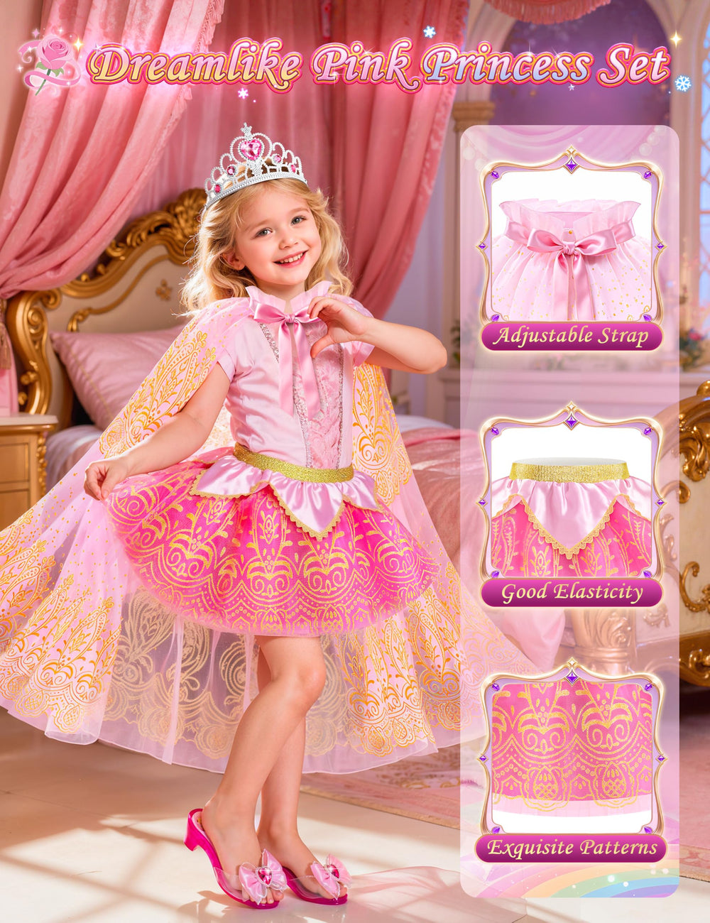 DUDUCOFU glittering crowns and wands for magical pretend moments
