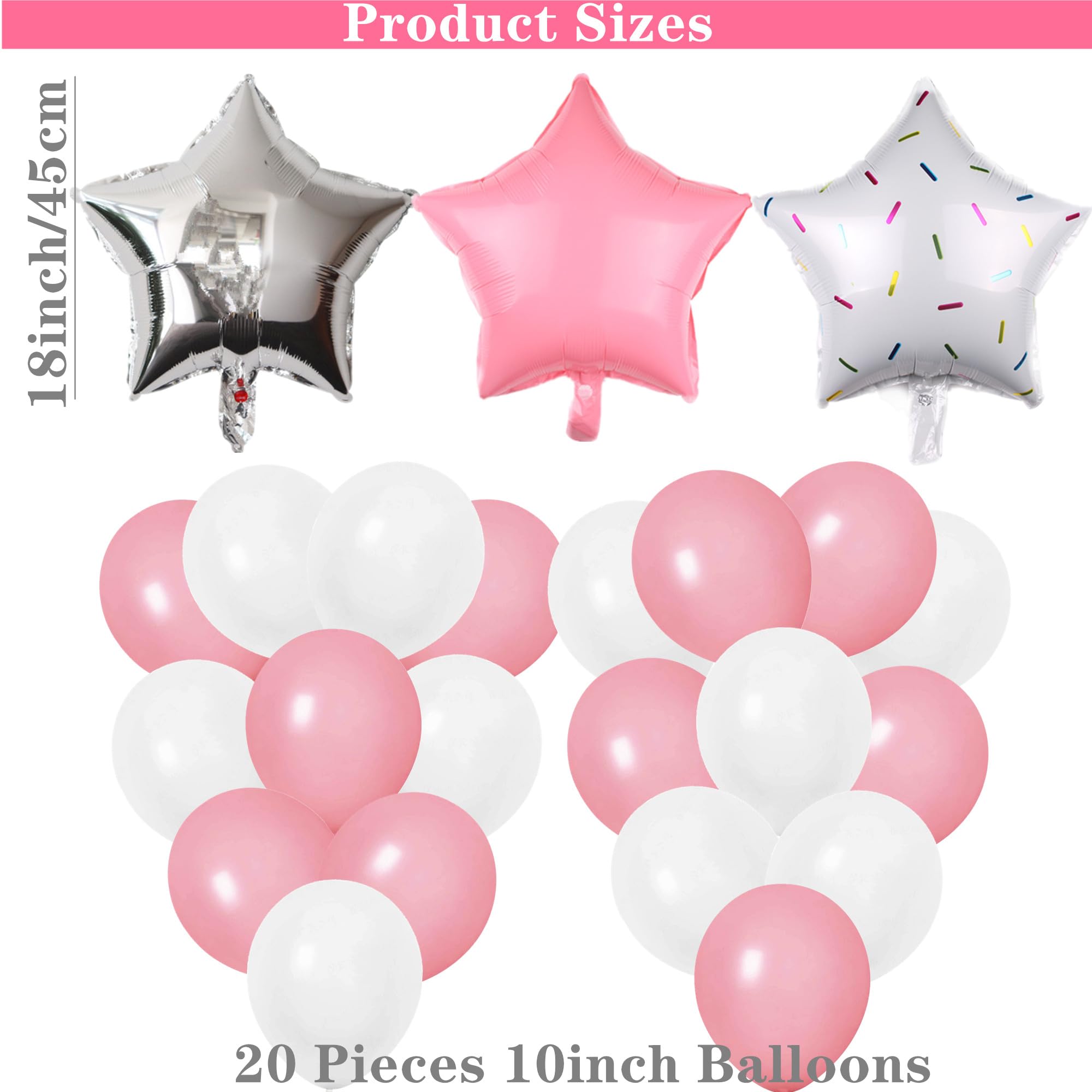 DUFACAI 18-inch star balloons sparkle above the space