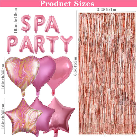 DUFACAI pink heart balloons add charm to the spa party decor