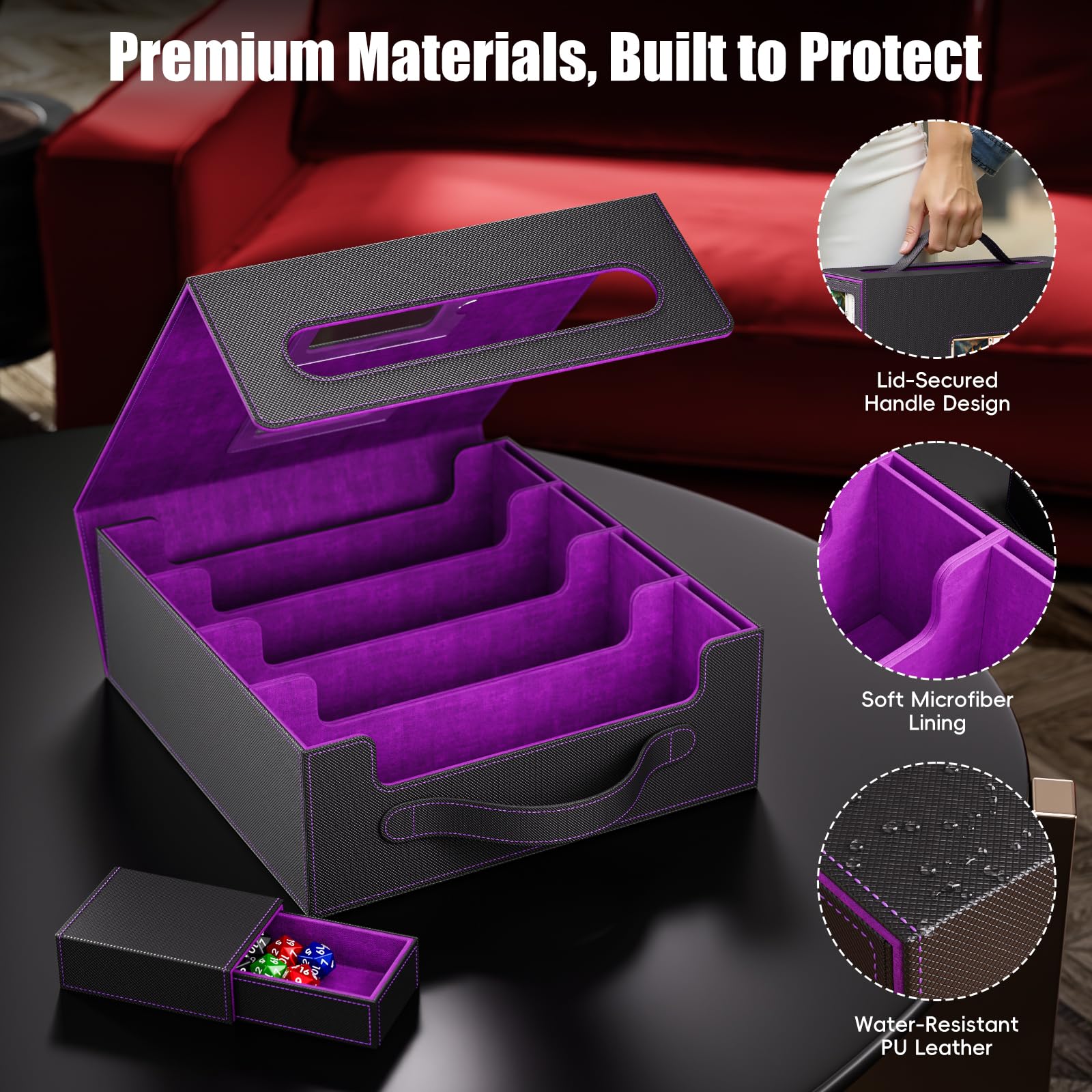Dufvrpe protective PU leather exterior keeps cards secure on the go.