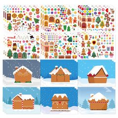 DUJAA gingerbread house stickers kit front view for festive crafts
