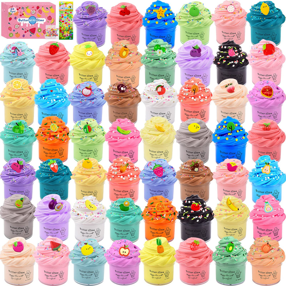 DUJUANHUA slime kit packaging showing organized contents for quick play