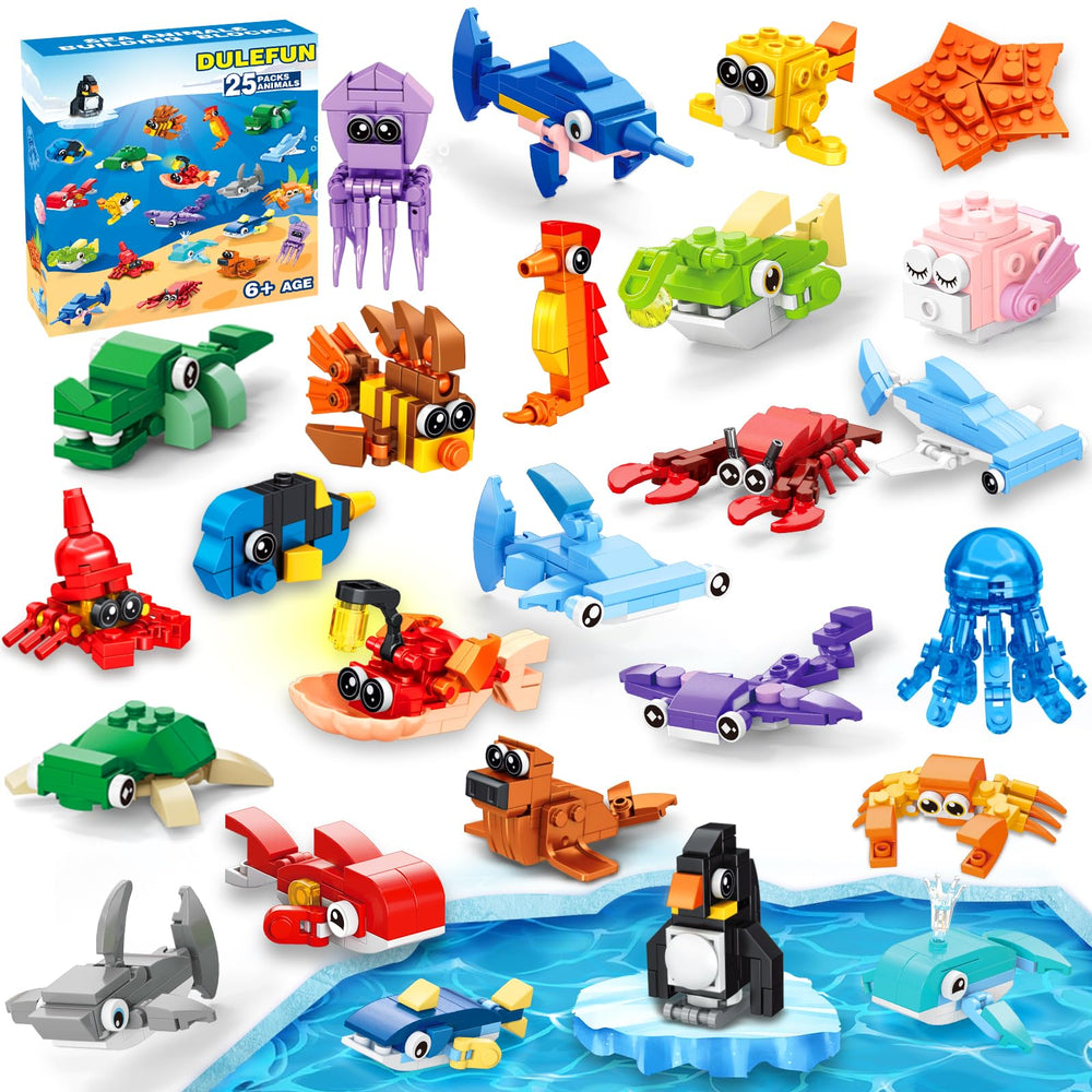 DULEFUN marine animals blocks pack, ideal party favors and classroom prizes.