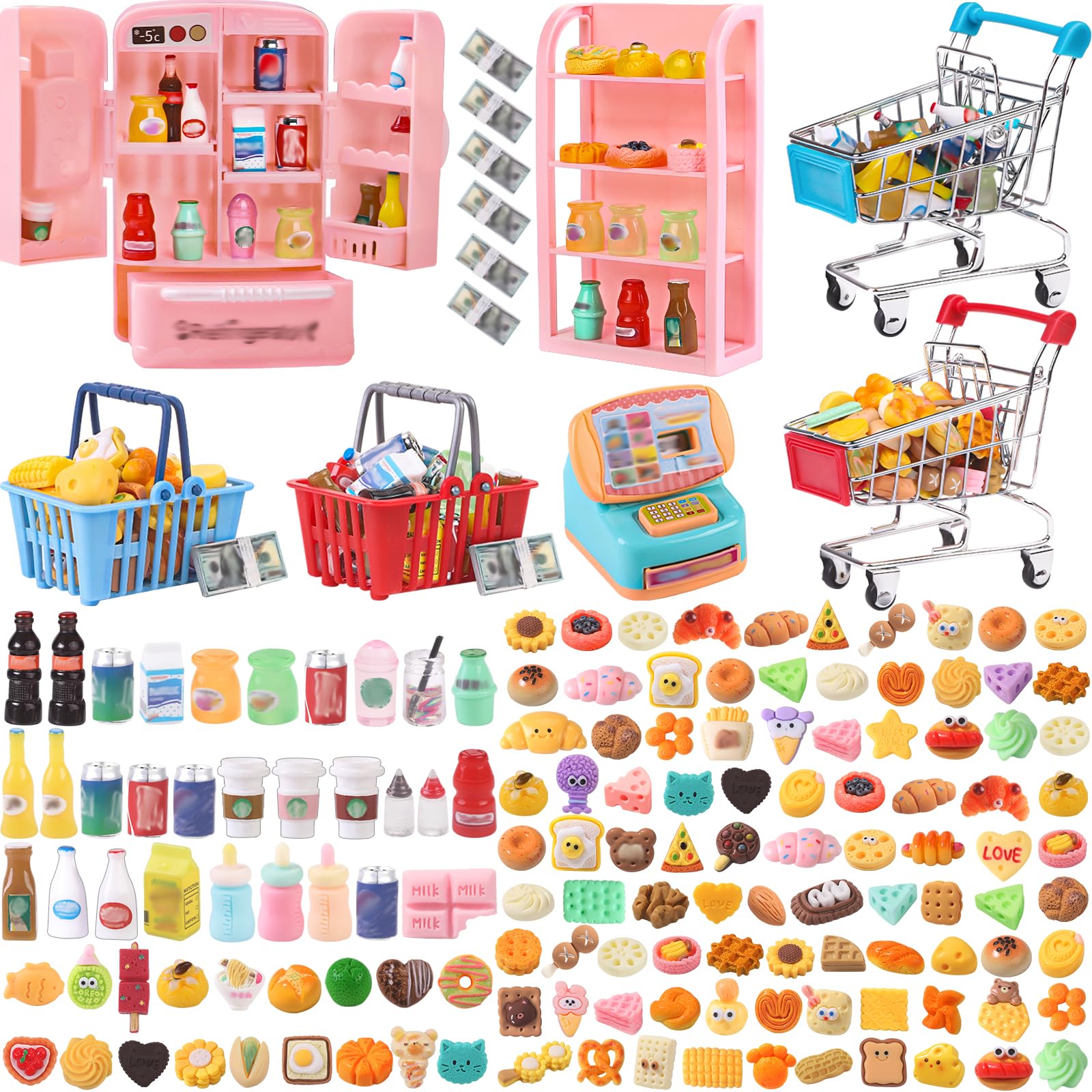 DULEFUN mini shopping cart metal: durable pretend play accessory for kids