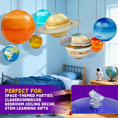 DULL BULL Neptune balloon provides deep blue tones for ceiling science displays.