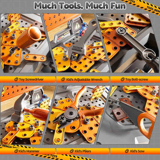 DULONIME hammer and nails engaged in hands-on construction play.