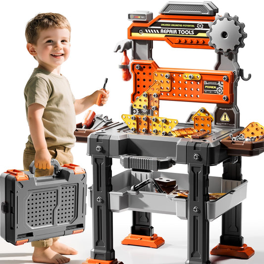 DULONIME toolbox and tools ready for imaginative play and early skill-building.