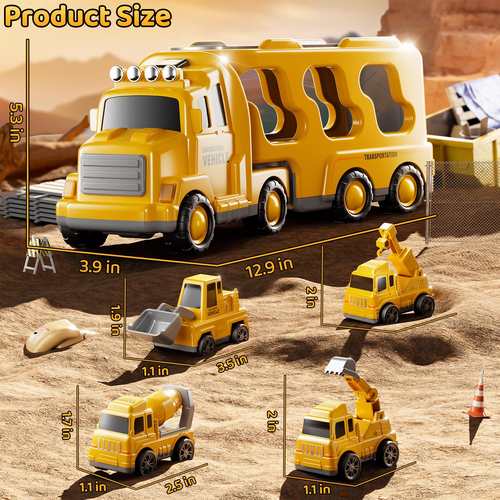 DULONIME truck with rotatable parts for dynamic building play.