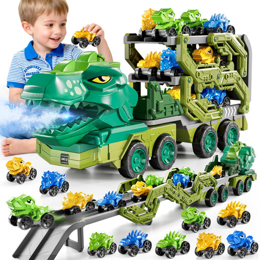 DULONIME dinosaur truck foldable carrier for imaginative play.