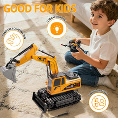 DULONIME excavator with light and sound enhances indoor and outdoor play realism.
