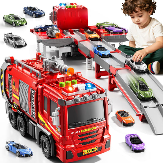 DULONIME fire trucks folded track for compact storage and on-the-go play.