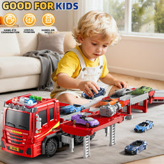 DULONIME fire trucks interactive play set sparks imaginative storytelling.