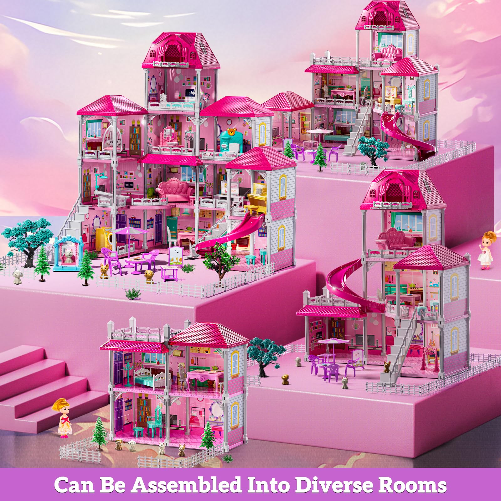 DULONIME playset encourages creative problem solving through room rearrangement.