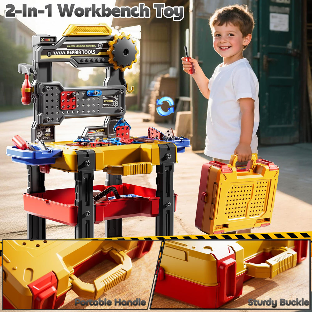 DULONIME kids toolbox with saw and hammer encourages hands-on learning