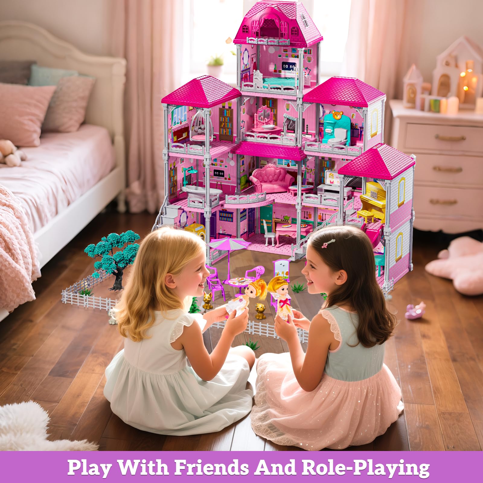 DULONIME kitchen living room and bathroom setups invite family pretend play.