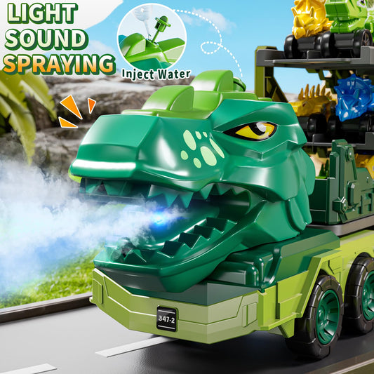 DULONIME nine-dinosaur-cars stored inside to keep play organized.