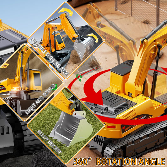 DULONIME rc excavator tracks in motion for smooth, imaginative construction.