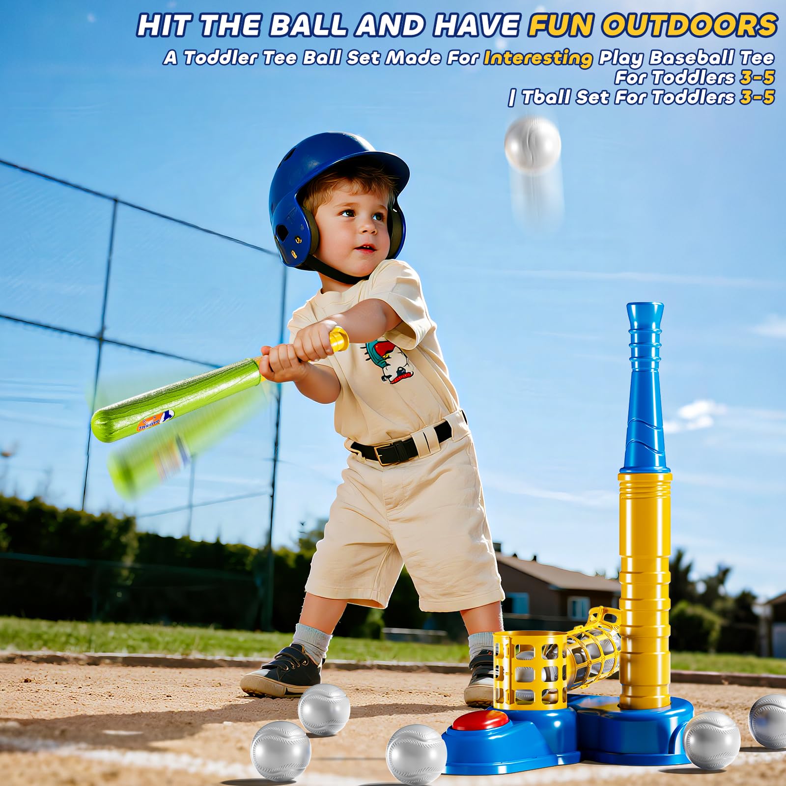 DULONIME T Ball Set kids outdoor-play sessions build coordination and active enjoyment.