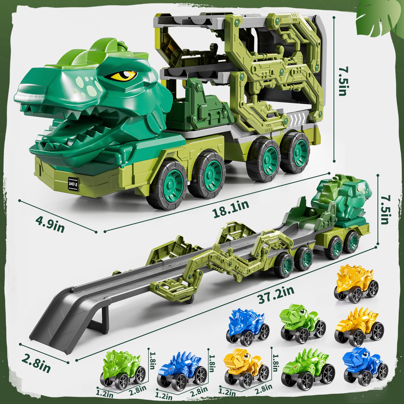 Three-level storage with two tracks keeps all nine cars organized.