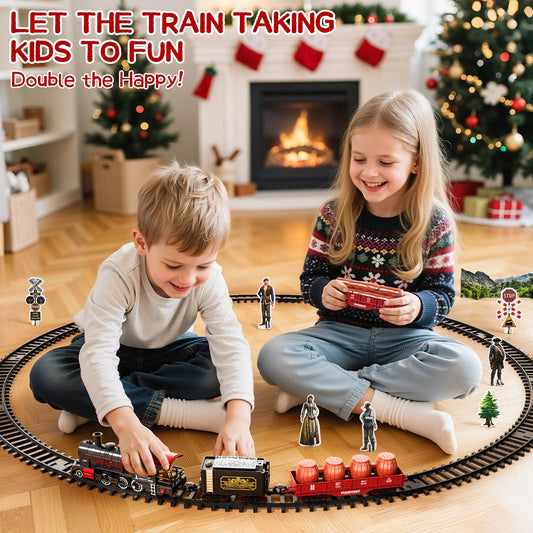 DULONIME train set barrel cargo car beside tracks supports role‑play adventures