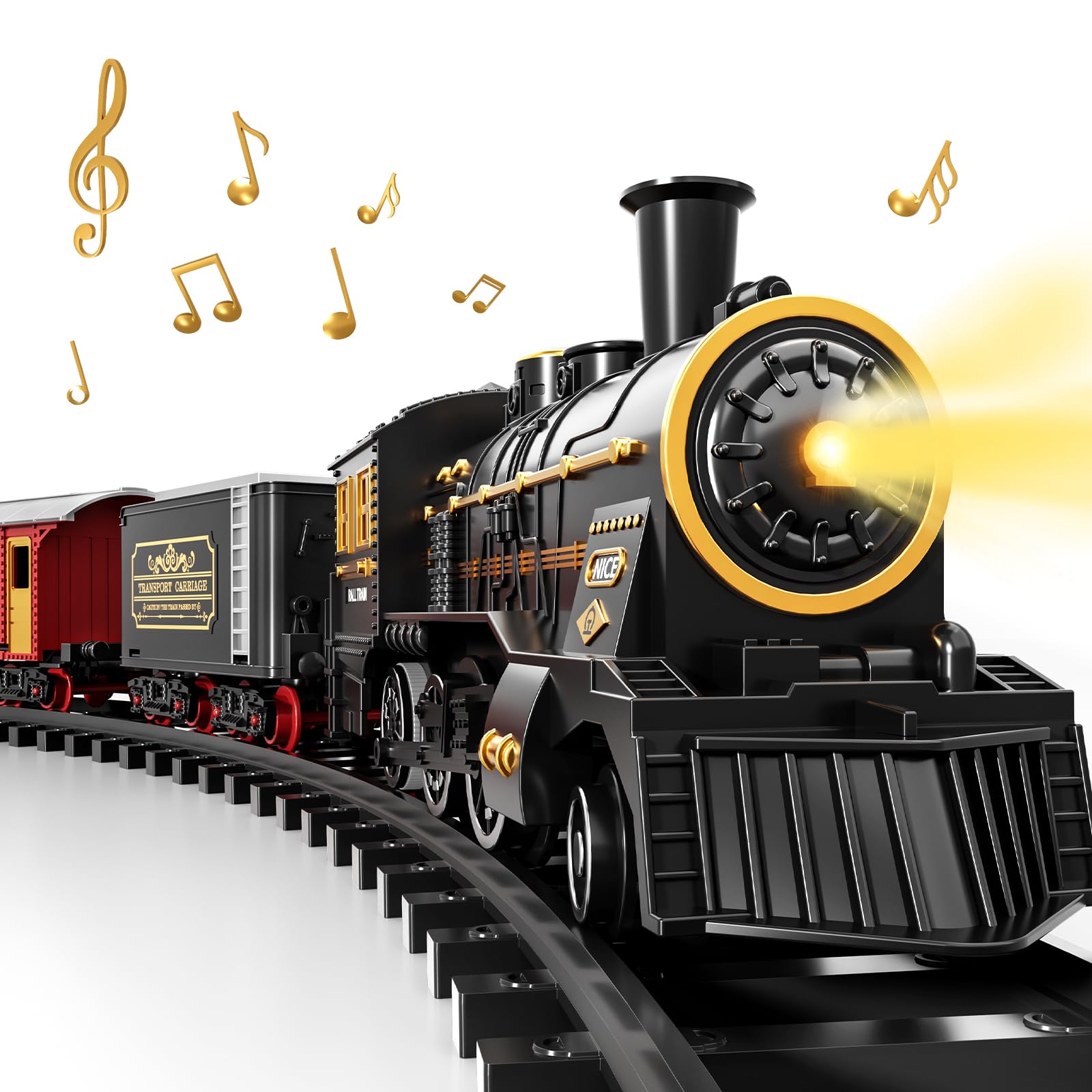 DULONIME train set locomotive on track for interactive play