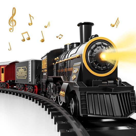 DULONIME train set locomotive on track for interactive play