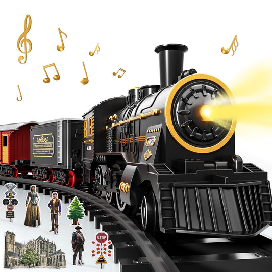 DULONIME locomotive on vibrant tracks for imaginative play.