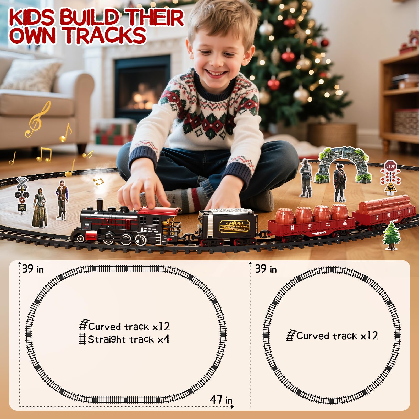 DULONIME train set smoke light sound animation adds lively play ambiance