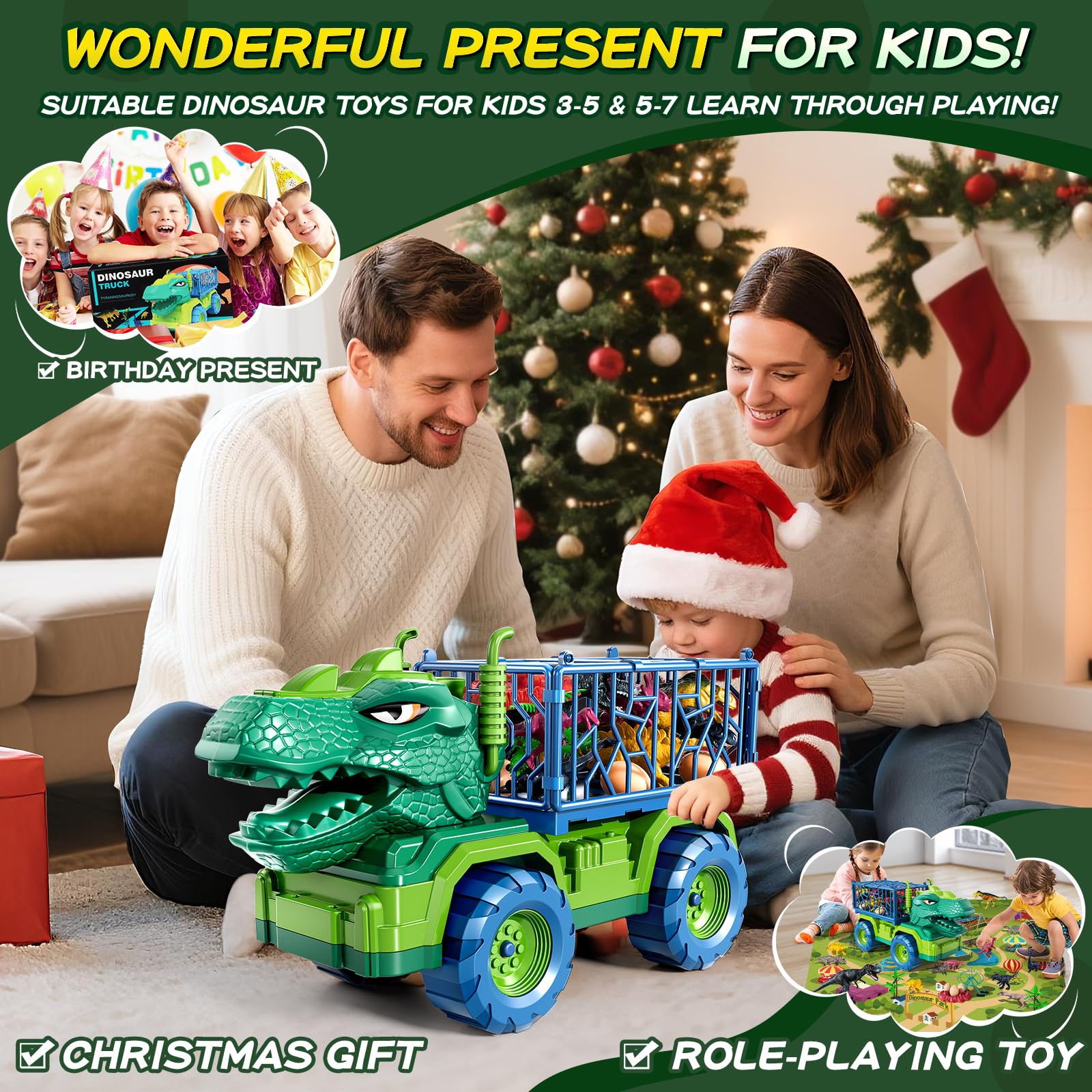 DULONIME washable dinosaur play mat stays clean after fun sessions