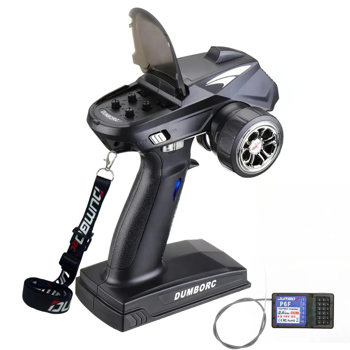 DUMBORC X4 transmitter with ergonomic hand feel for comfortable control