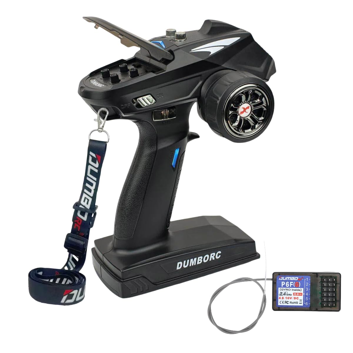 DUMBORC X6 gun-style remote controller for one-handed operation.