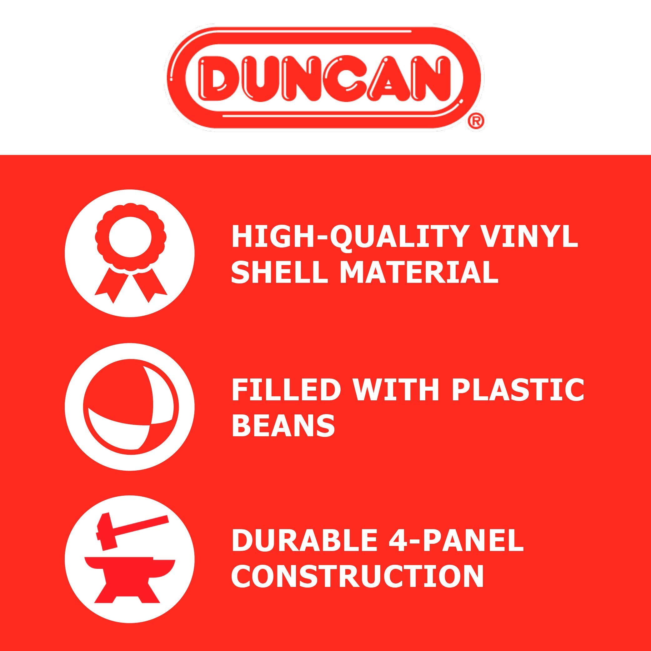 Duncan juggling balls filled with plastic beans for a soft, controlled feel.